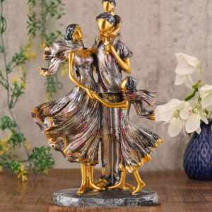 MOTHER and Father with Child complete faimily Love golden white Statue showpiece for Home Decor and Gifting